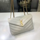 [REP 1:1] Saint Laurent Loulou Small Chain Bag In Matelassé "Y" White For Women 9.8in/23cm YSL 494699DV7279207
