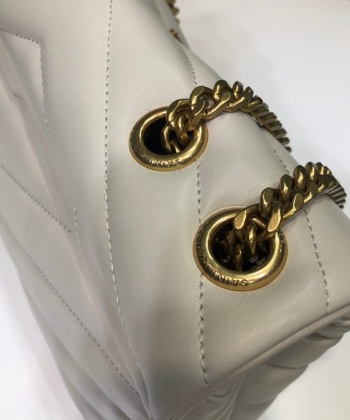 [REP 1:1] Saint Laurent Loulou Small Chain Bag In Matelassé "Y" White For Women 9.8in/23cm YSL 494699DV7279207