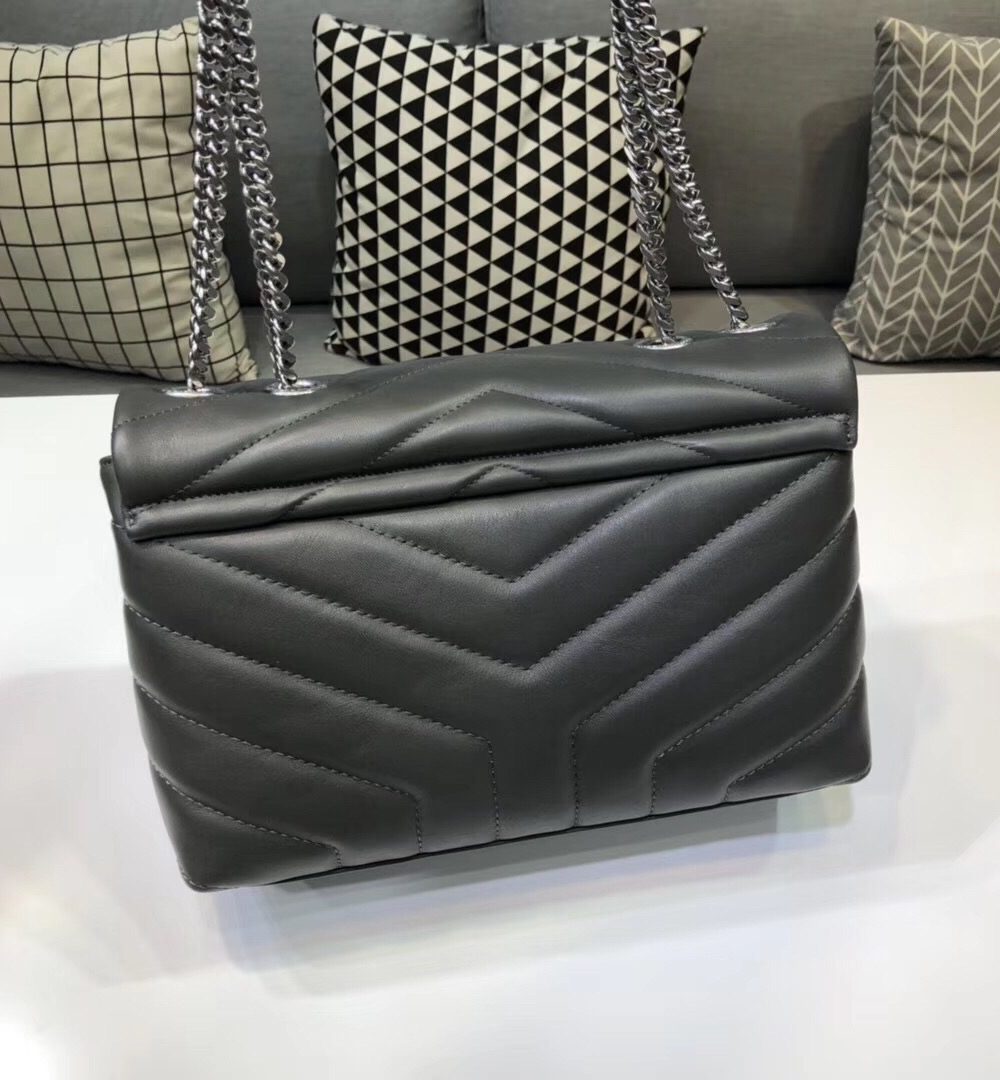 [REP 1:1] Saint Laurent Loulou Small Chain Bag In Matelassé "Y" Dark Green For Women 9.8in/23cm YSL