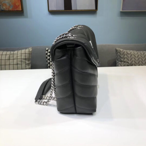 [REP 1:1] Saint Laurent Loulou Small Chain Bag In Matelassé "Y" Dark Green For Women 9.8in/23cm YSL