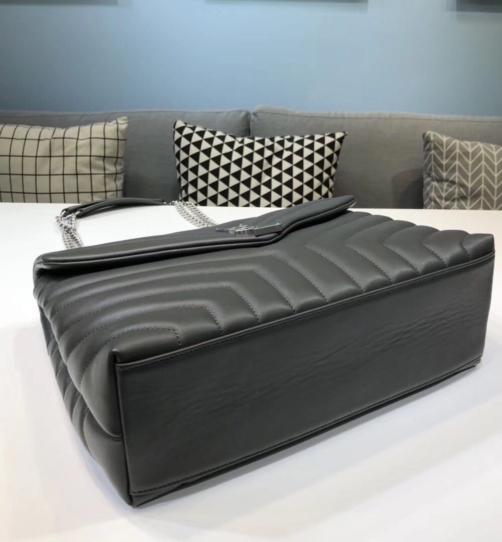 [REP 1:1] Saint Laurent Loulou Small Chain Bag In Matelassé "Y" Dark Green For Women 9.8in/23cm YSL