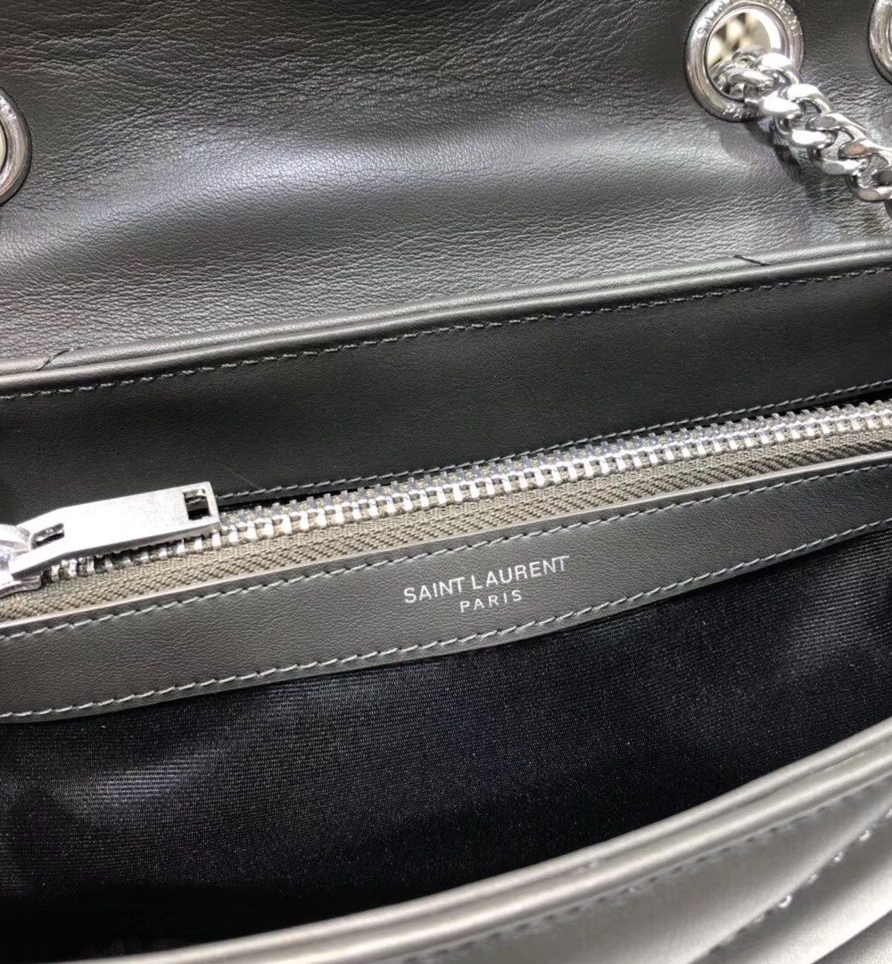 [REP 1:1] Saint Laurent Loulou Small Chain Bag In Matelassé "Y" Dark Green For Women 9.8in/23cm YSL