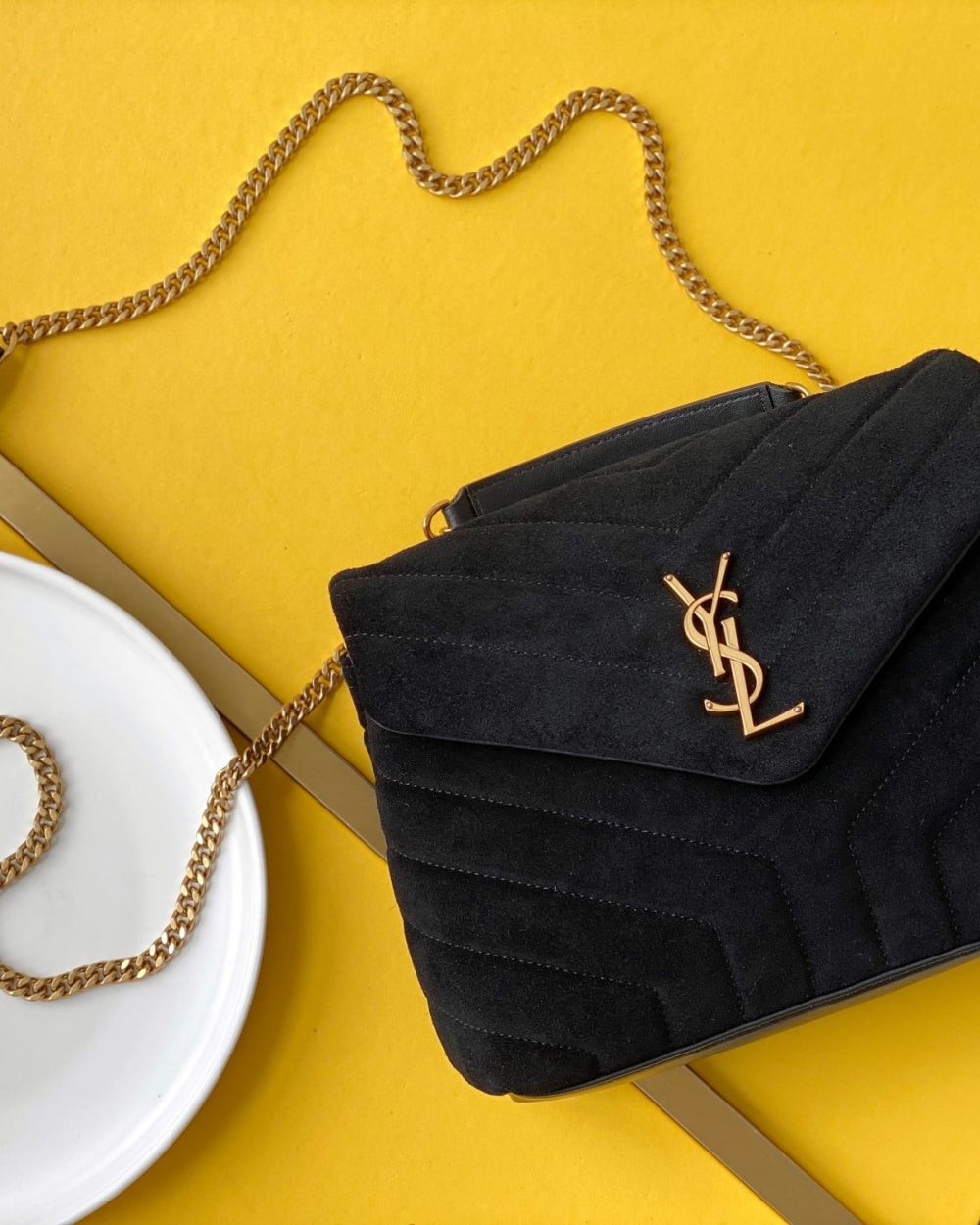 [REP 1:1] Saint Laurent Loulou Small Chain Bag In "Y" Black With Gold Hardware For Women 9.8in/23cm YSL 4946991U8671000