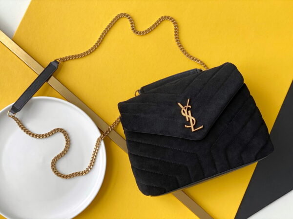 [REP 1:1] Saint Laurent Loulou Small Chain Bag In "Y" Black With Gold Hardware For Women 9.8in/23cm YSL 4946991U8671000