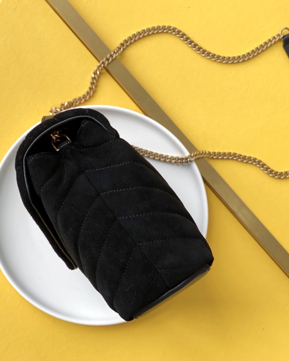 [REP 1:1] Saint Laurent Loulou Small Chain Bag In "Y" Black With Gold Hardware For Women 9.8in/23cm YSL 4946991U8671000