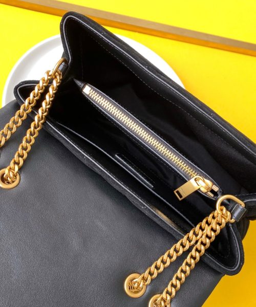 [REP 1:1] Saint Laurent Loulou Small Chain Bag In "Y" Black With Gold Hardware For Women 9.8in/23cm YSL 4946991U8671000