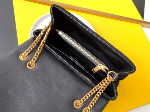 [REP 1:1] Saint Laurent Loulou Small Chain Bag In "Y" Black With Gold Hardware For Women 9.8in/23cm YSL 4946991U8671000