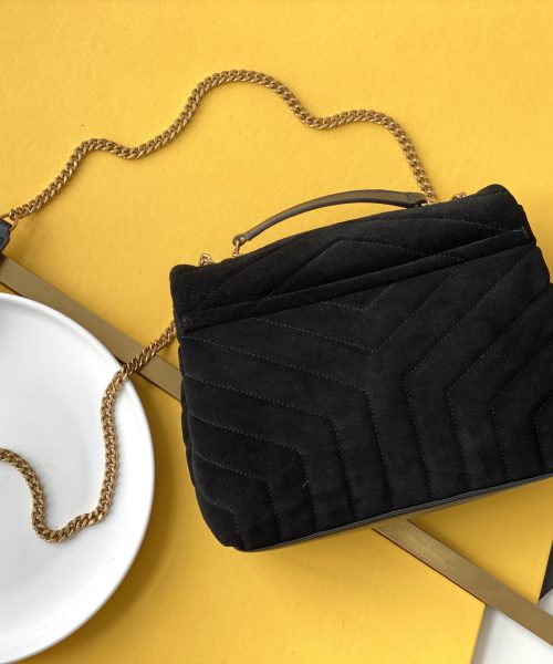 [REP 1:1] Saint Laurent Loulou Small Chain Bag In "Y" Black With Gold Hardware For Women 9.8in/23cm YSL 4946991U8671000