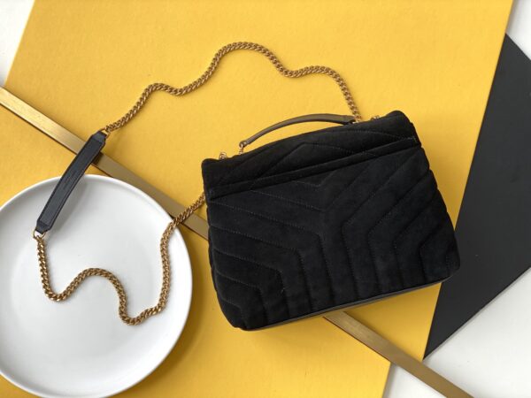 [REP 1:1] Saint Laurent Loulou Small Chain Bag In "Y" Black With Gold Hardware For Women 9.8in/23cm YSL 4946991U8671000