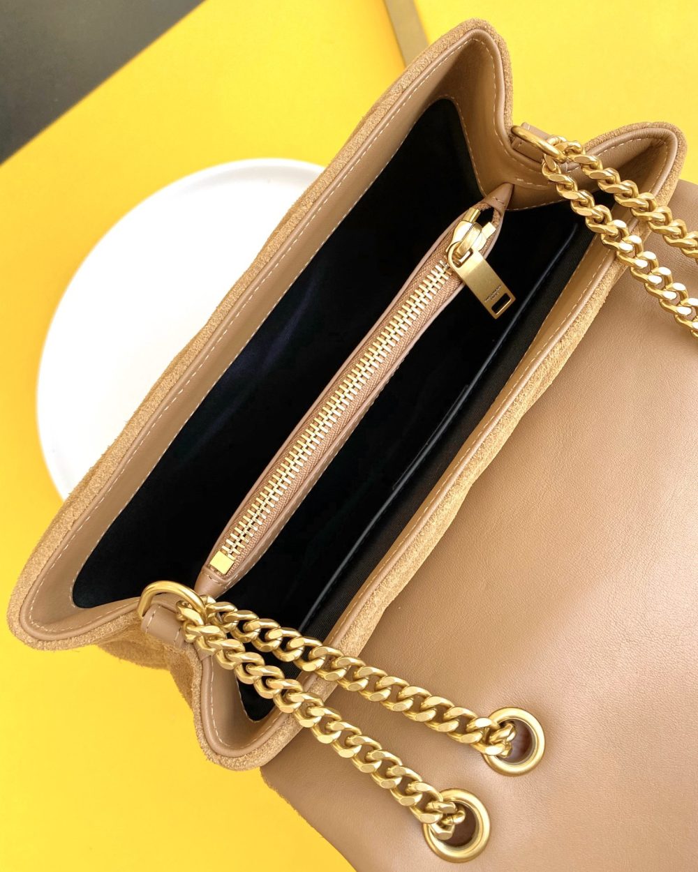 [REP 1:1] Saint Laurent Loulou Small Chain Bag In "Y" Brown With Gold Hardware For Women 9.8in/23cm YSL 4946991U8C77761