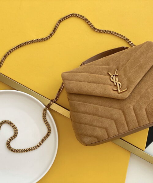 [REP 1:1] Saint Laurent Loulou Small Chain Bag In "Y" Brown With Gold Hardware For Women 9.8in/23cm YSL 4946991U8C77761