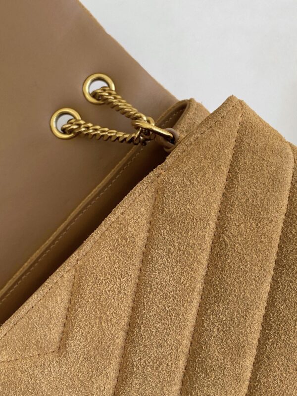 [REP 1:1] Saint Laurent Loulou Small Chain Bag In "Y" Brown With Gold Hardware For Women 9.8in/23cm YSL 4946991U8C77761