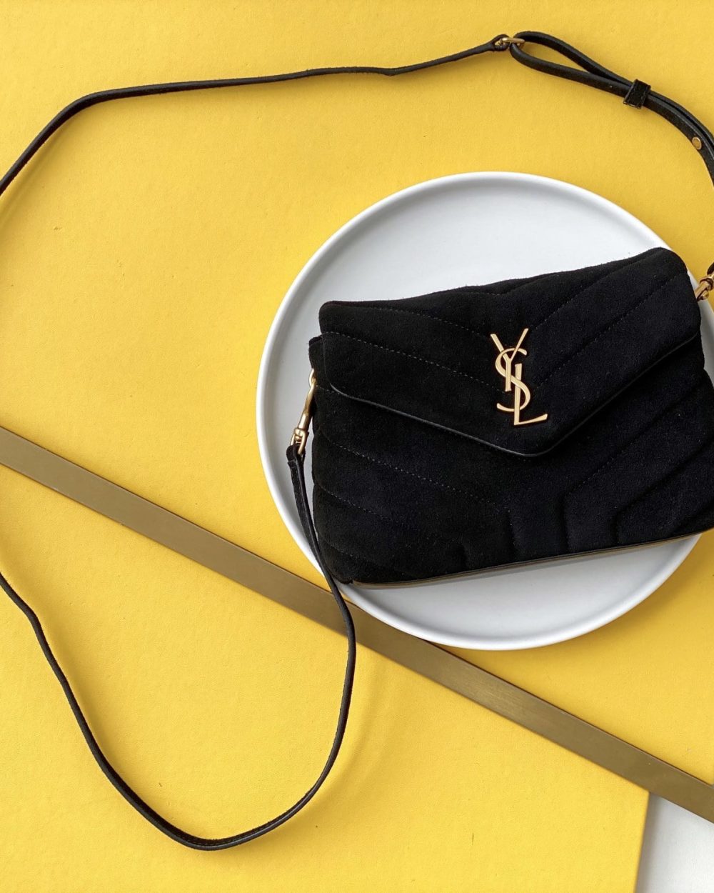 [REP 1:1] Saint Laurent Loulou Toy Strap Bag With Gold Hardware For Women 7.8in/20cm YSL 6784011U8271000