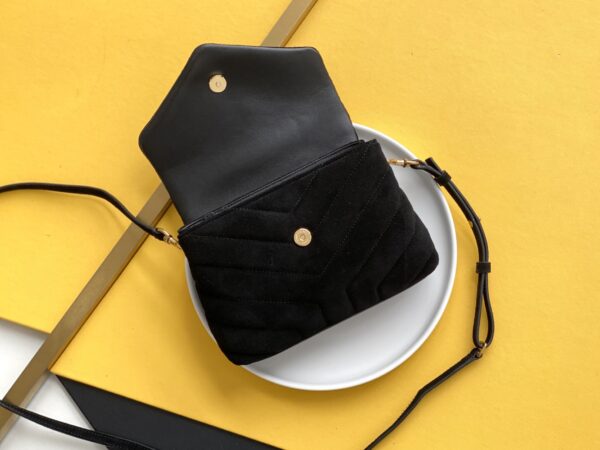 [REP 1:1] Saint Laurent Loulou Toy Strap Bag With Gold Hardware For Women 7.8in/20cm YSL 6784011U8271000