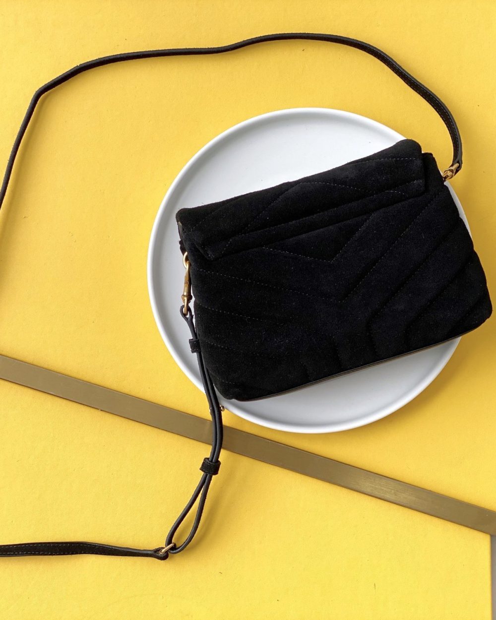 [REP 1:1] Saint Laurent Loulou Toy Strap Bag With Gold Hardware For Women 7.8in/20cm YSL 6784011U8271000