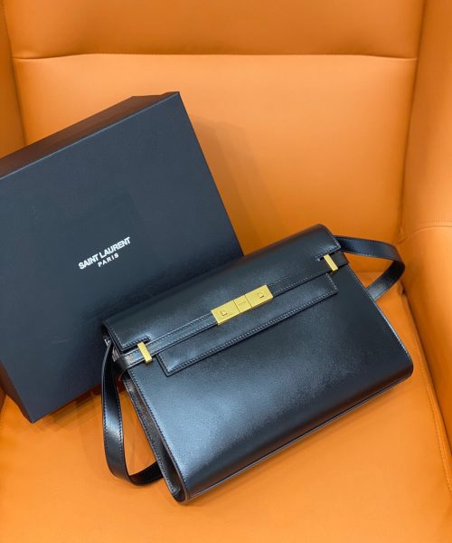 [REP 1:1] Saint Laurent Manhattan Shoulder Bag Black For Women 11.4in/29cm YSL 5792710SX0W1000