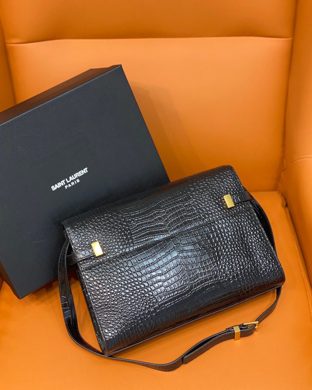 [REP 1:1] Saint Laurent Manhattan Shoulder Bag Black For Women 11.4in/29cm YSL 579271DND0J1000