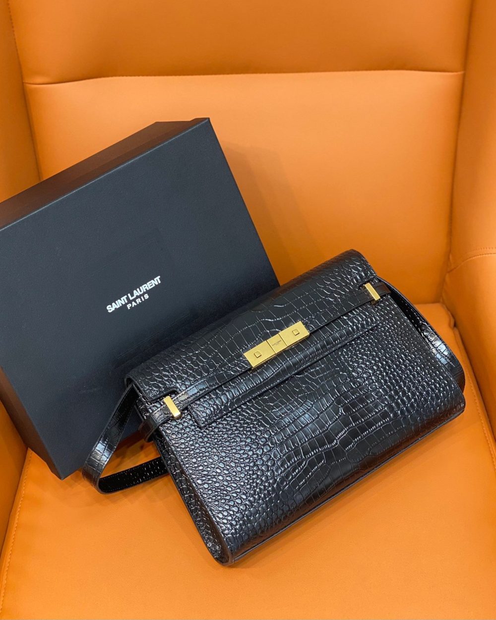 [REP 1:1] Saint Laurent Manhattan Shoulder Bag Black For Women 11.4in/29cm YSL 579271DND0J1000