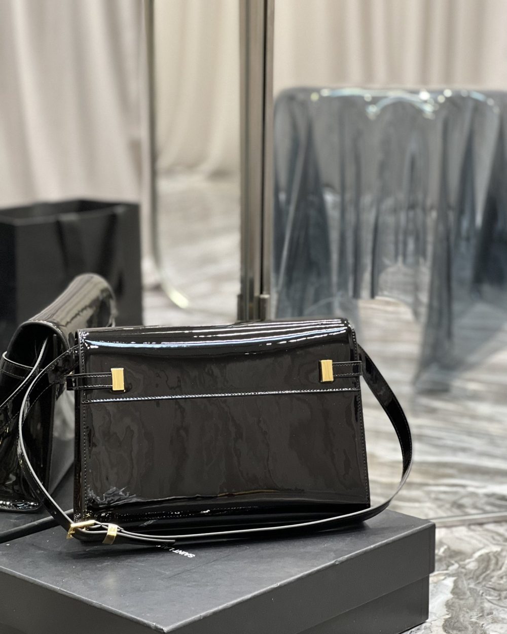 [REP 1:1] Saint Laurent Manhattan Shoulder Bag Black For Women 11.4in/29cm YSL