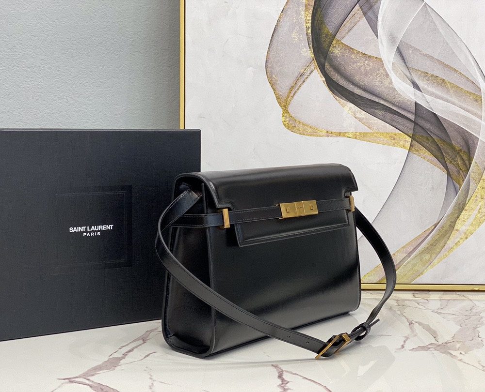 [REP 1:1] Saint Laurent Manhattan Shoulder Bag In Box Black For Women 11.4in/29cm YSL 5792710SX0W1000
