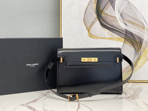 [REP 1:1] Saint Laurent Manhattan Shoulder Bag In Box Black For Women 11.4in/29cm YSL 5792710SX0W1000