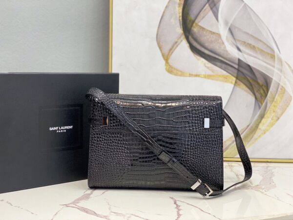 [REP 1:1] Saint Laurent Manhattan Shoulder Bag In-Shiny Black For Women 11.4in/29cm YSL 579271DND0J1000