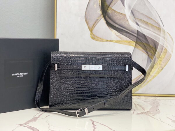 [REP 1:1] Saint Laurent Manhattan Shoulder Bag In-Shiny Black For Women 11.4in/29cm YSL 579271DND0J1000