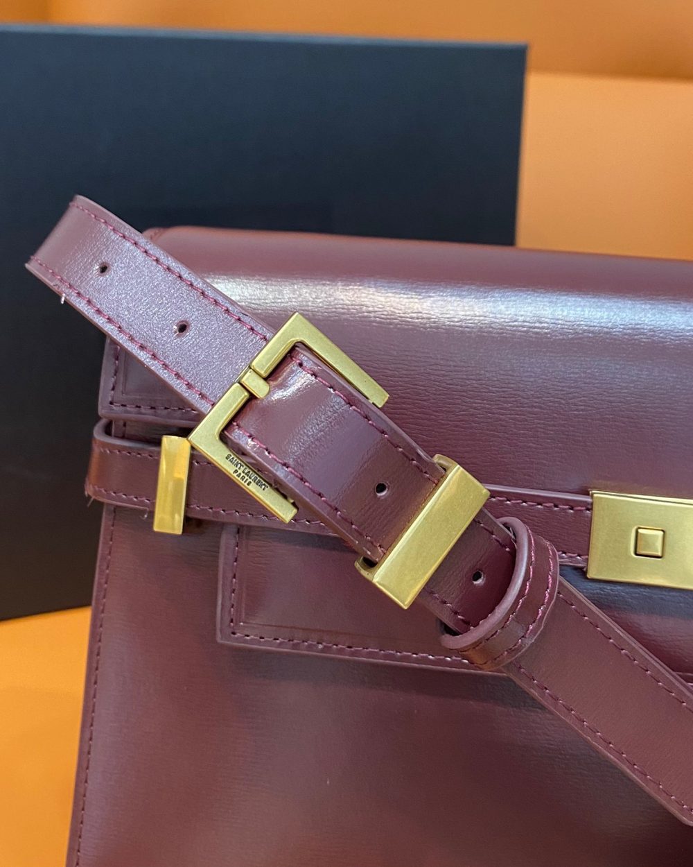 [REP 1:1] Saint Laurent Manhattan Shoulder Bag Rouge Legion For Women 11.4in/29cm YSL 5792710SX0W6475