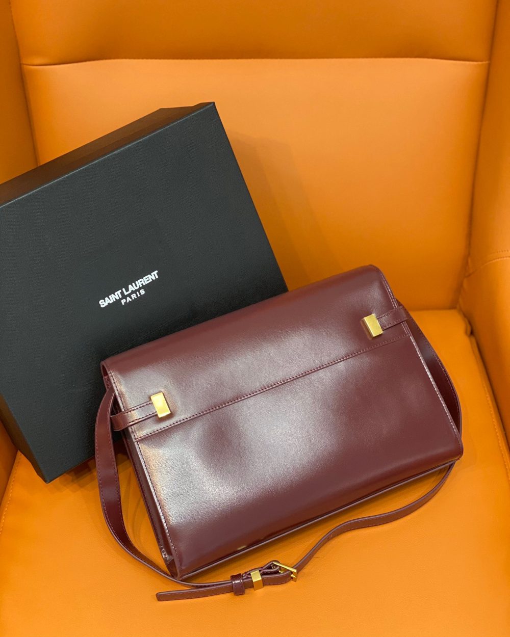 [REP 1:1] Saint Laurent Manhattan Shoulder Bag Rouge Legion For Women 11.4in/29cm YSL 5792710SX0W6475