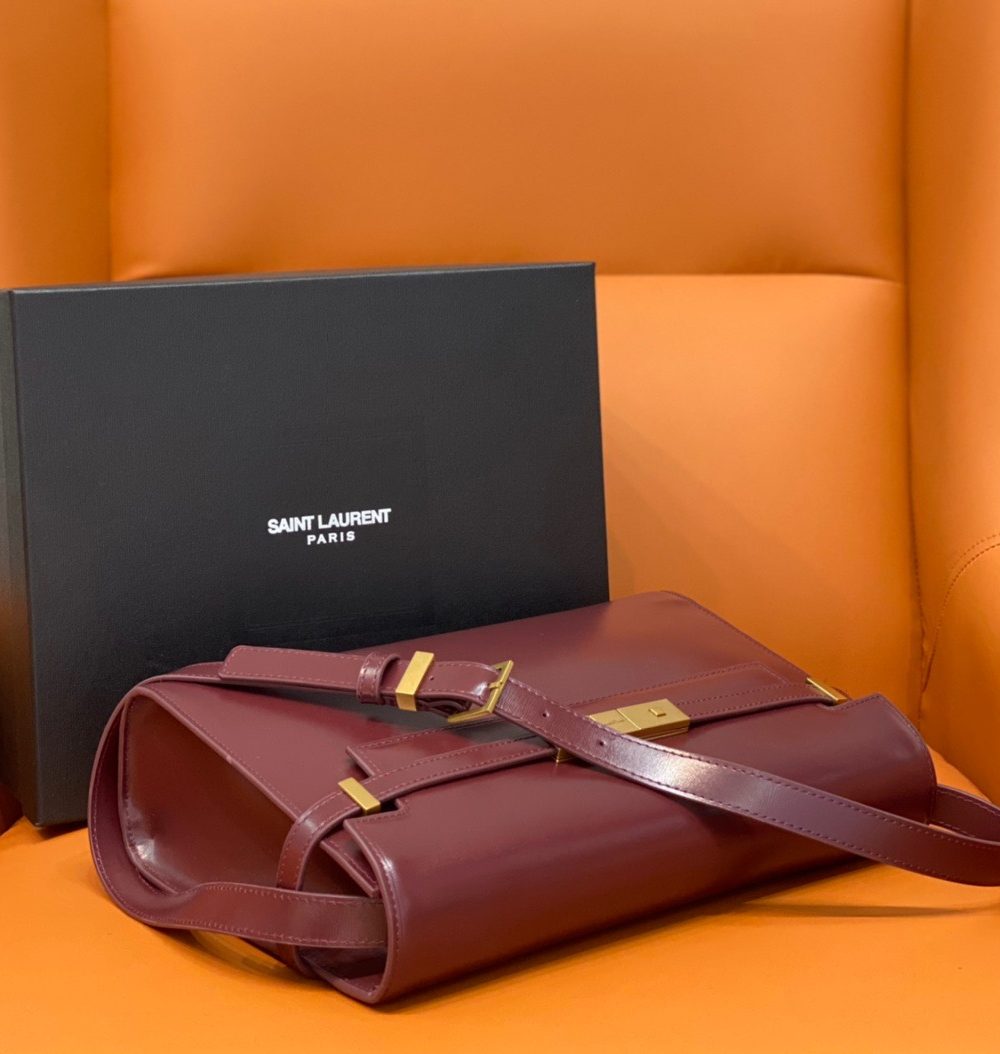 [REP 1:1] Saint Laurent Manhattan Shoulder Bag Rouge Legion For Women 11.4in/29cm YSL 5792710SX0W6475