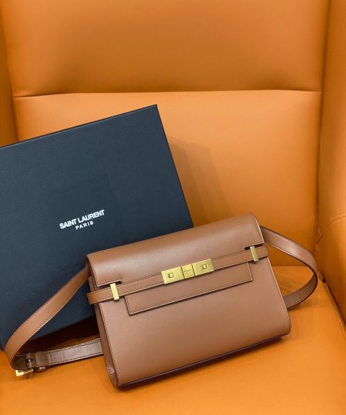 [REP 1:1] Saint Laurent Manhattan Small Shoulder Bag Brown For Women 9.4in/24cm YSL 6756260SXPW6362