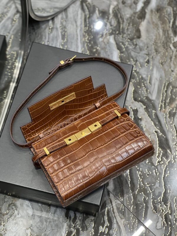 [REP 1:1] Saint Laurent Manhattan Small Shoulder Bag Brown For Women, Women's Bags 9.4in/24cm YSL 675626AAAOH2591