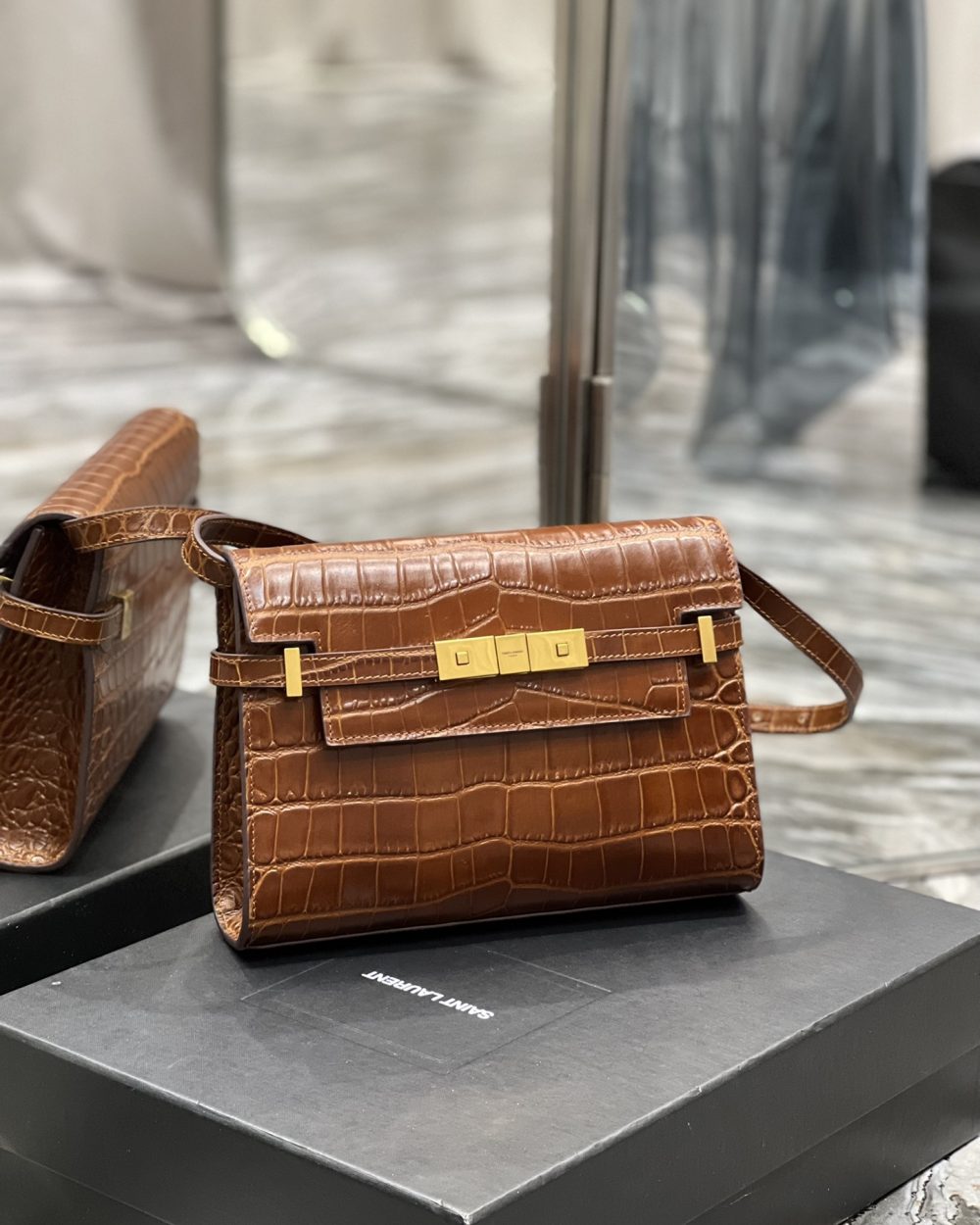 [REP 1:1] Saint Laurent Manhattan Small Shoulder Bag Brown For Women, Women's Bags 9.4in/24cm YSL 675626AAAOH2591