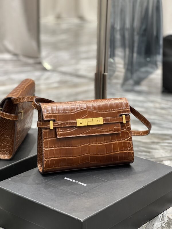[REP 1:1] Saint Laurent Manhattan Small Shoulder Bag Brown For Women, Women's Bags 9.4in/24cm YSL 675626AAAOH2591