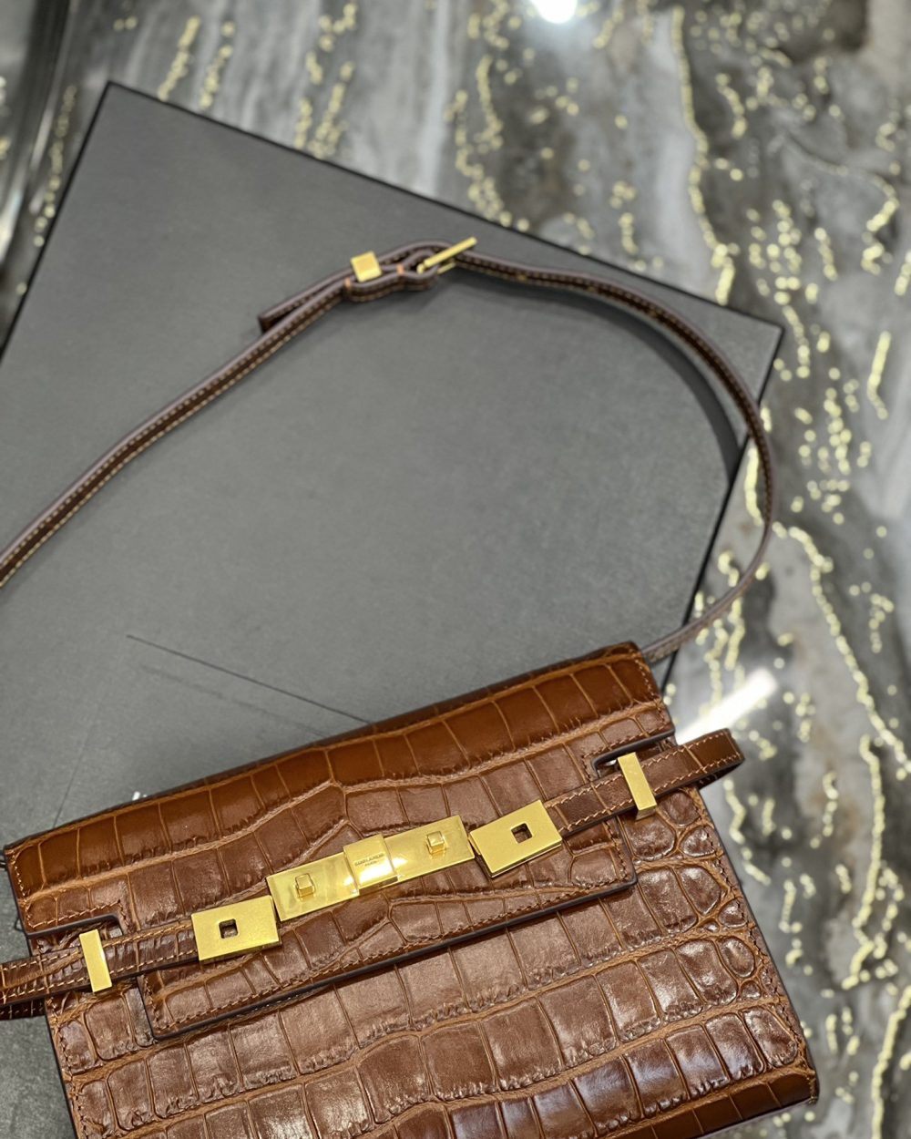 [REP 1:1] Saint Laurent Manhattan Small Shoulder Bag Brown For Women, Women's Bags 9.4in/24cm YSL 675626AAAOH2591