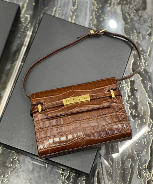 [REP 1:1] Saint Laurent Manhattan Small Shoulder Bag Brown For Women, Women's Bags 9.4in/24cm YSL 675626AAAOH2591