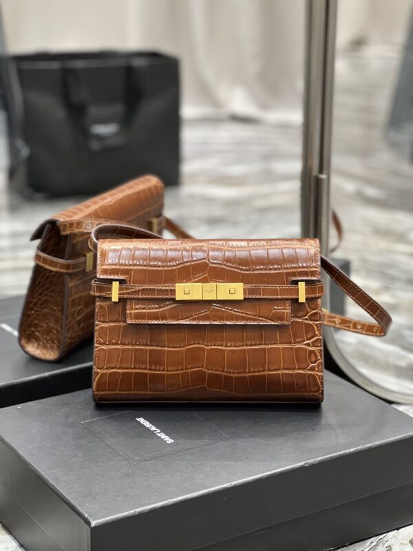 [REP 1:1] Saint Laurent Manhattan Small Shoulder Bag Brown For Women, Women's Bags 9.4in/24cm YSL 675626AAAOH2591