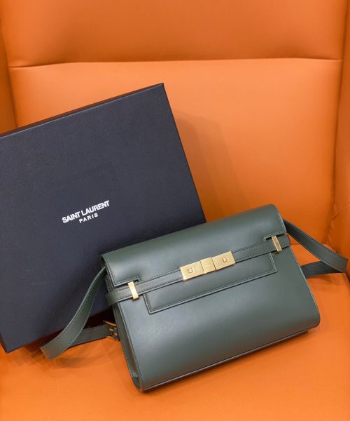 [REP 1:1] Saint Laurent Manhattan Small Shoulder Bag Dark Green For Women 9.4in/24cm YSL