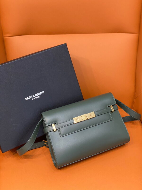 [REP 1:1] Saint Laurent Manhattan Small Shoulder Bag Dark Green For Women 9.4in/24cm YSL