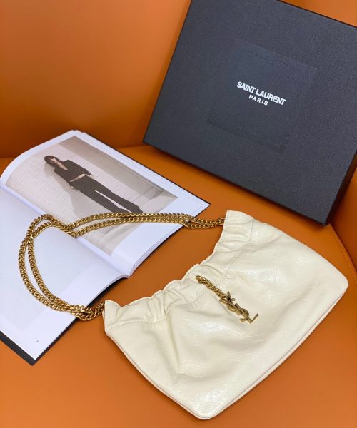 [REP 1:1] Saint Laurent Mini Shoulder Bag White For Women 9.5in/24cm P00596048