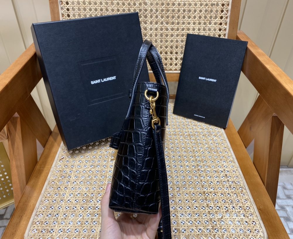 [REP 1:1] Saint Laurent Mini Toy Shopping Bag Black For Women, Women's Bags 7.1in/18cm YSL 712367AAAOH1000