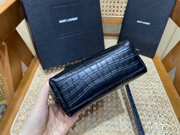 [REP 1:1] Saint Laurent Mini Toy Shopping Bag Black For Women, Women's Bags 7.1in/18cm YSL 712367AAAOH1000