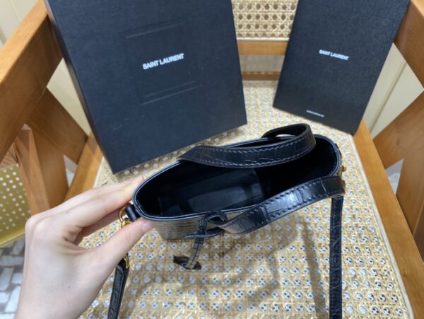 [REP 1:1] Saint Laurent Mini Toy Shopping Bag Black For Women, Women's Bags 7.1in/18cm YSL 712367AAAOH1000