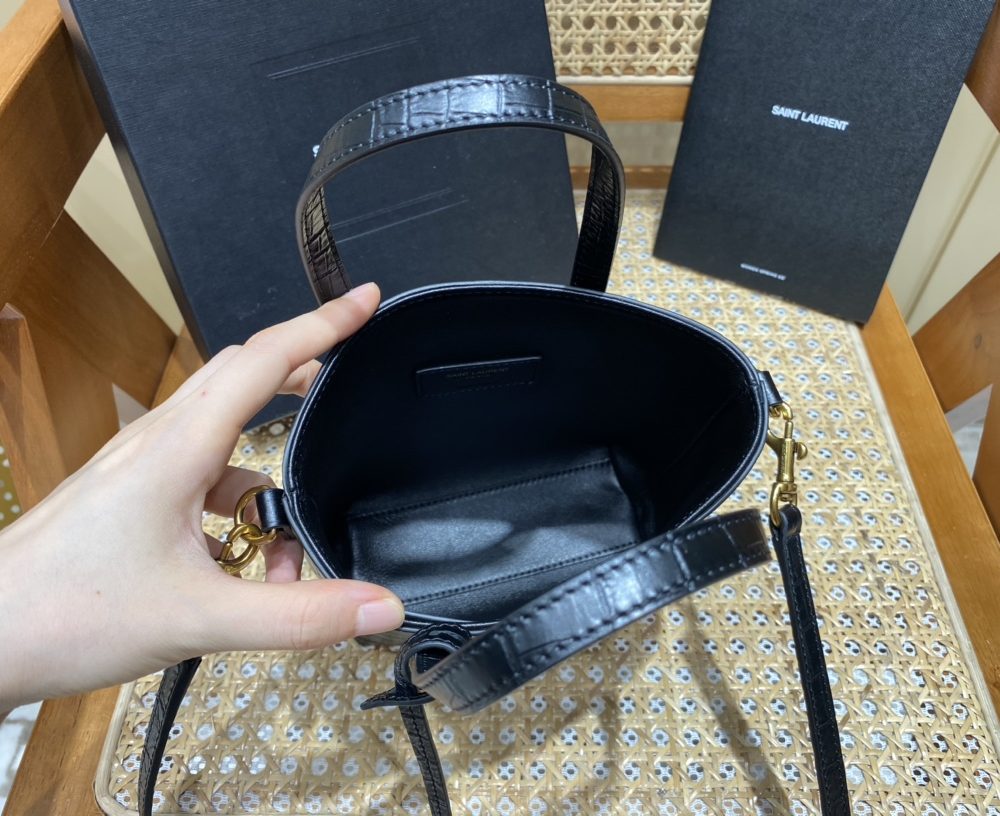[REP 1:1] Saint Laurent Mini Toy Shopping Bag Black For Women, Women's Bags 7.1in/18cm YSL 712367AAAOH1000