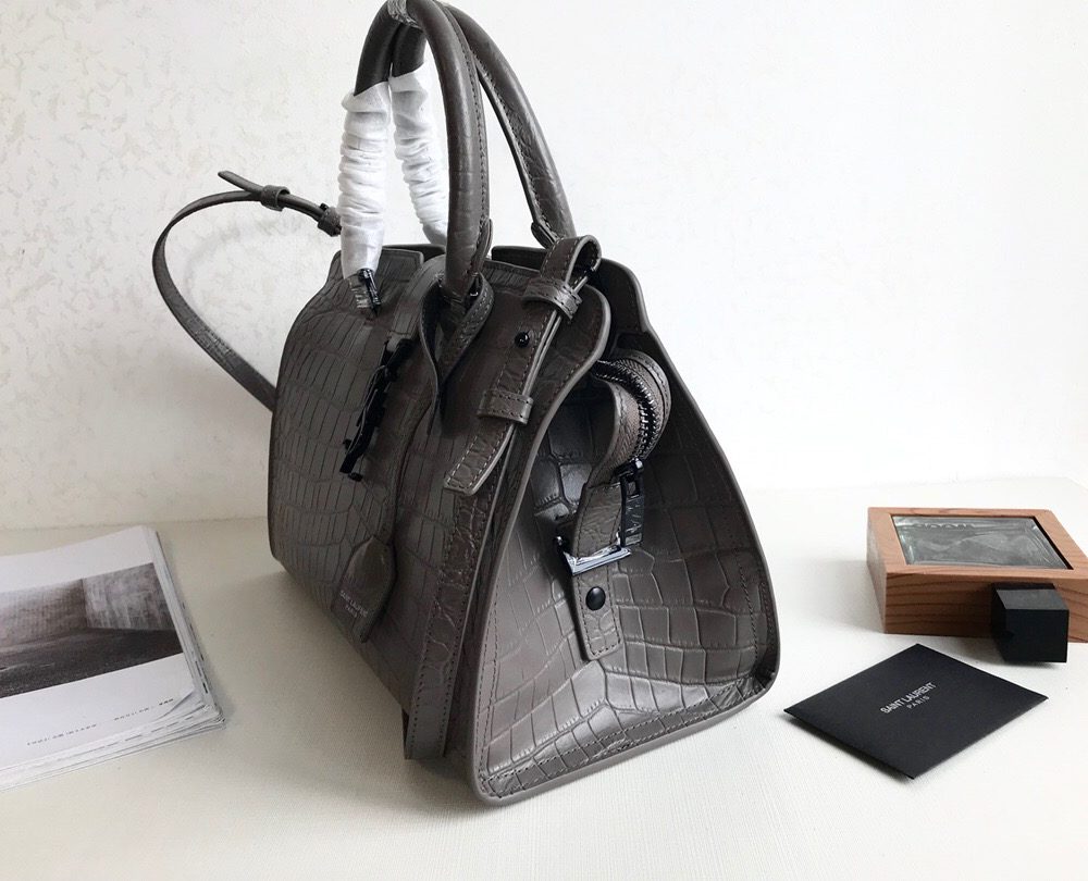 [REP 1:1] Saint Laurent Monogram Cabas Small Gray For Women 12in/31cm YSL