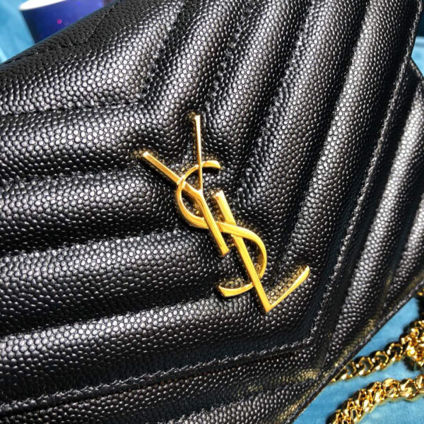 [REP 1:1] Saint Laurent Monogram Quilted Shoulder Bag Black For Women 9in/23cm YSL 118-2000644-377828BOW01