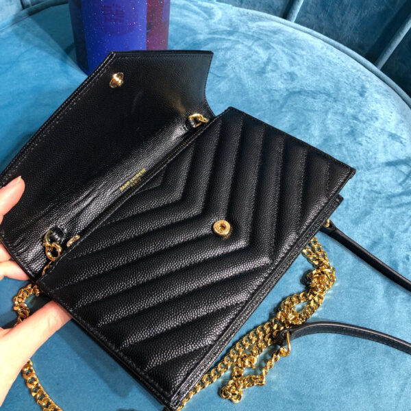 [REP 1:1] Saint Laurent Monogram Quilted Shoulder Bag Black For Women 9in/23cm YSL 118-2000644-377828BOW01