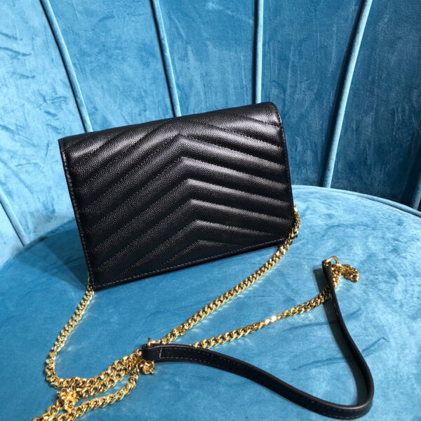[REP 1:1] Saint Laurent Monogram Quilted Shoulder Bag Black For Women 9in/23cm YSL 118-2000644-377828BOW01