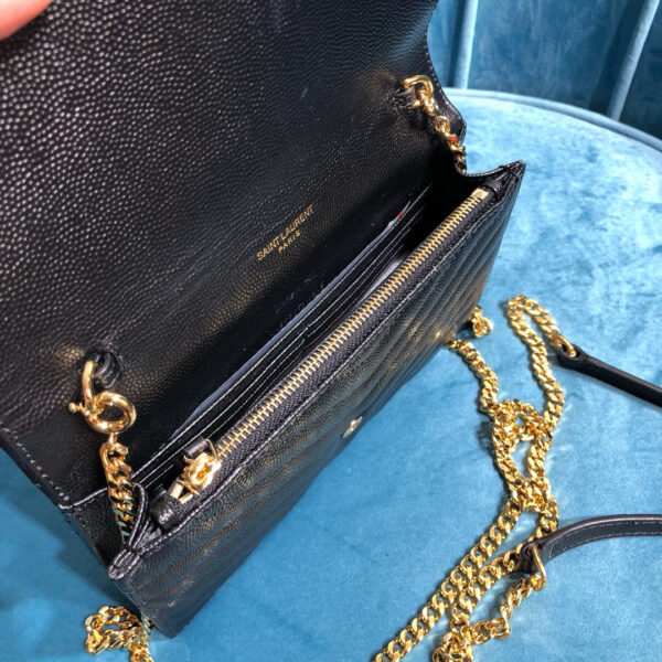[REP 1:1] Saint Laurent Monogram Quilted Shoulder Bag Black For Women 9in/23cm YSL 118-2000644-377828BOW01