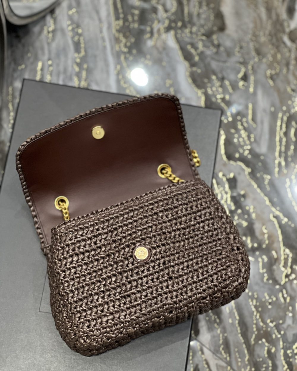 [REP 1:1] Saint Laurent Niki Baby Chain Bag Dark Brown For Women, Women's Bags 8.2in/21cm YSL